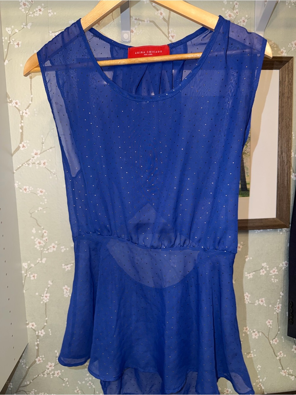 AKIRA Royal Blue Sleeveless Open Back